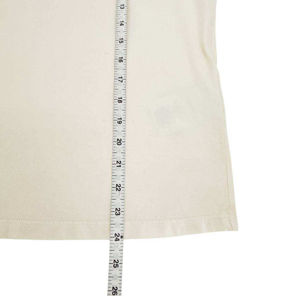 GOLDEN GOOSE Aged White Cotton Tee with Print & Embroidery M - Picture 10 of 10